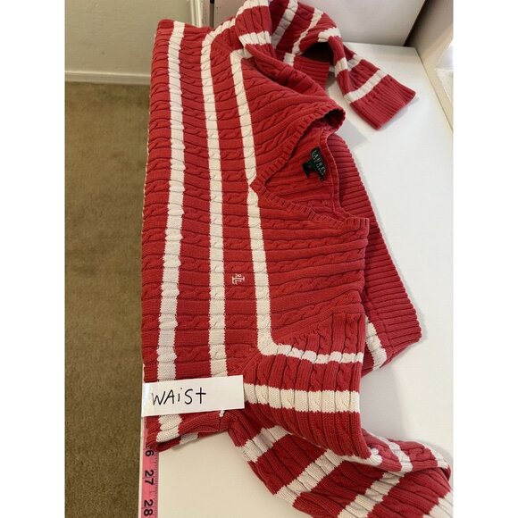 Lauren Ralph Lauren Woman Striped Fisherman Pullover Knit Sweater Sz 2X Nautical - Picture 6 of 11